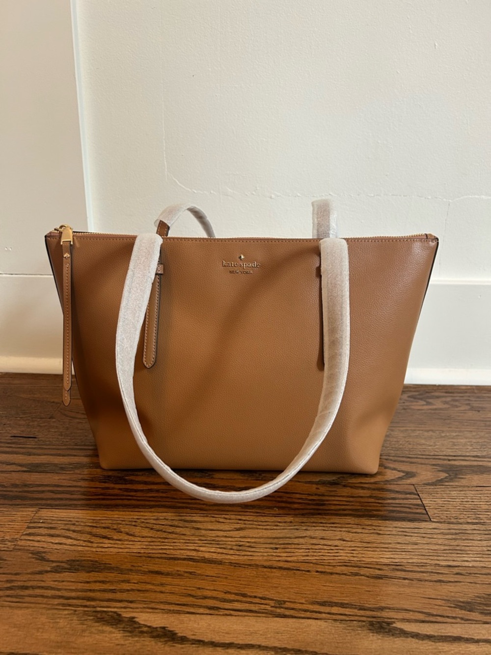 kate spade Tan Pebbled Leather Tote with Gold Hardware
